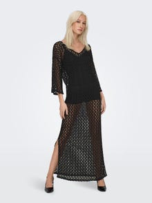 ONLY Regular Fit V-hals Boksermer Lang kjole -Black - 15323312