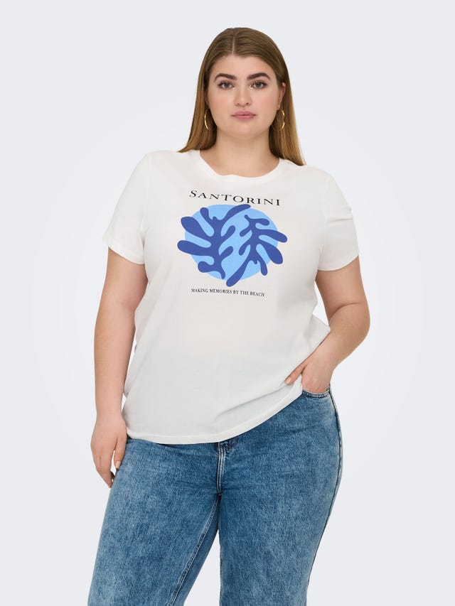 ONLY Curvy t-shirt med print - 15323313