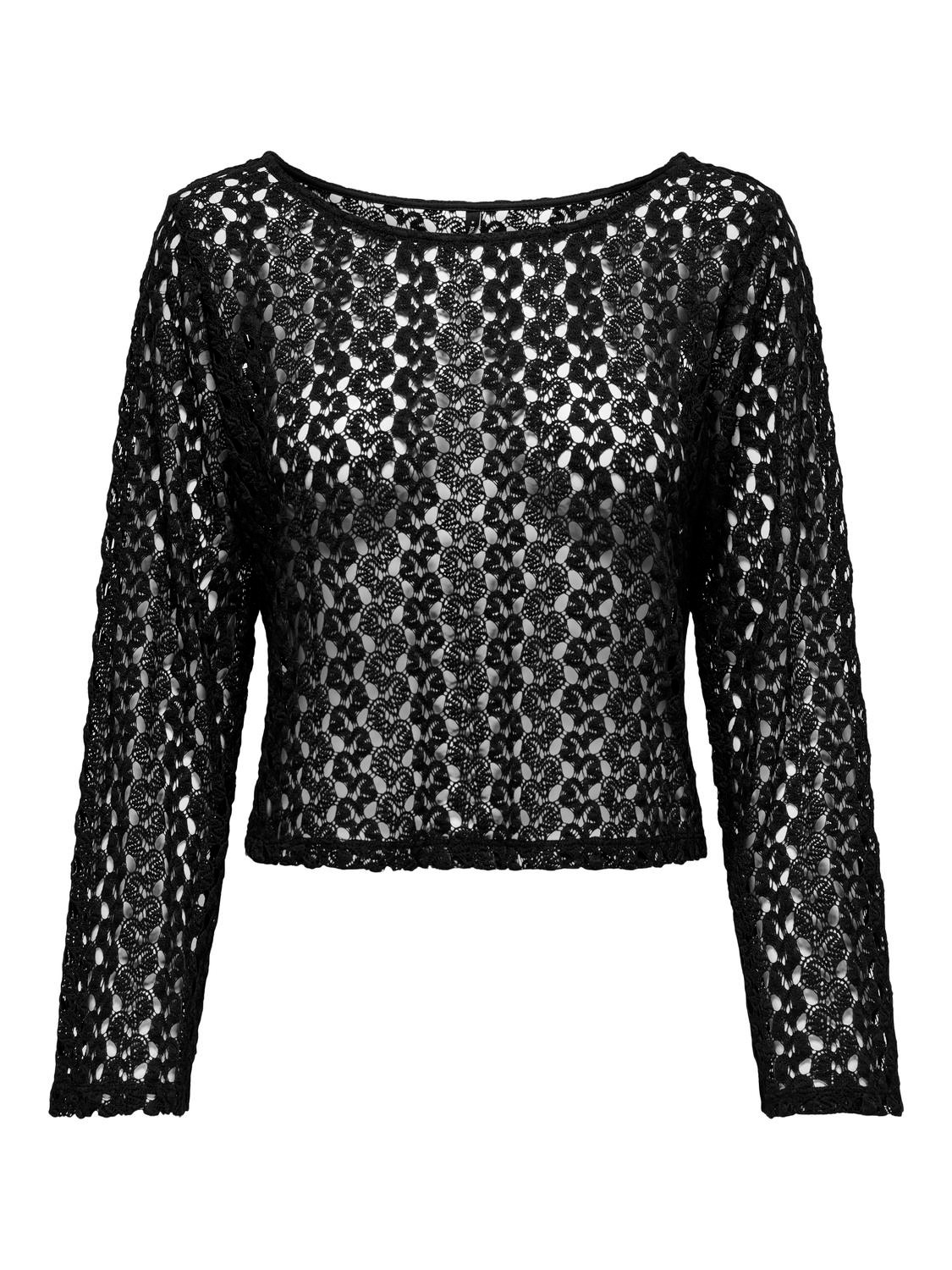ONLY Long sleeved o-neck top -Black - 15323314