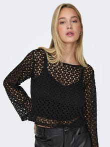 ONLY Long sleeved o-neck top -Black - 15323314