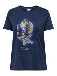 ONLY Regular Fit Round Neck T-Shirt -Naval Academy - 15323317