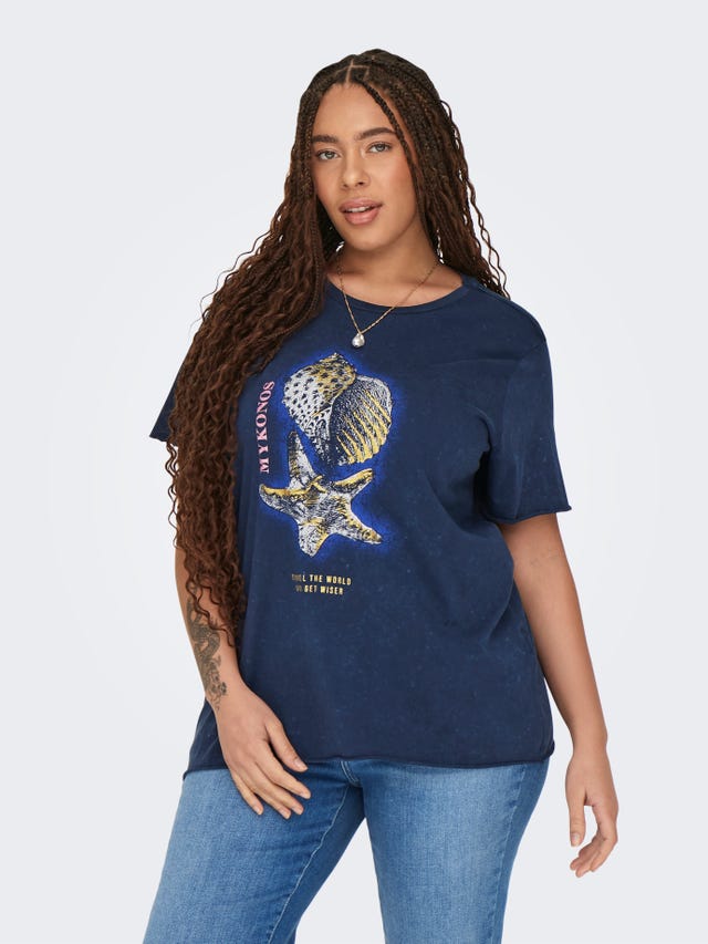 ONLY Curvy t-shirt med print - 15323317