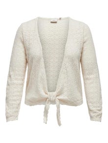 ONLY Knit Fit V-hals Plus Strikket cardigan -Ecru - 15323327