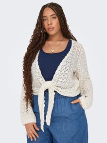 ONLY Cárdigan de punto Corte knit Cuello en V Plus -Ecru - 15323327