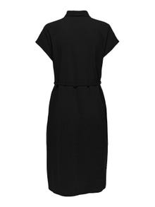 ONLY Regular Fit Shirt collar Curve Midi dress -Black - 15323370