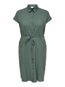 ONLY Normal passform Skjortkrage Curve Midiklänning -Balsam Green - 15323370