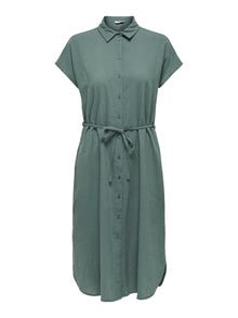 ONLY Regular fit Overhemd kraag Curve Midi-jurk -Balsam Green - 15323370
