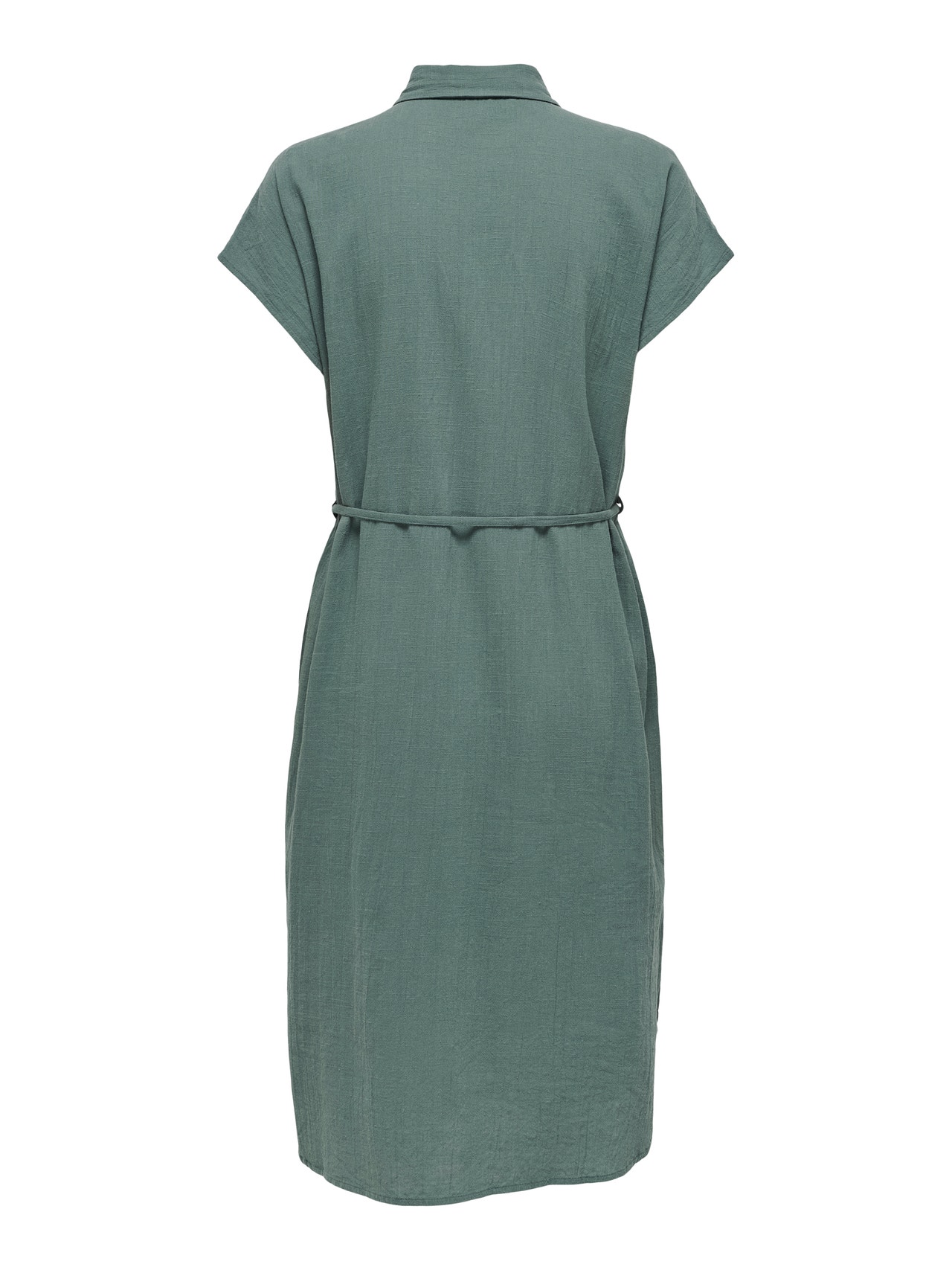 ONLY Regular Fit Shirt collar Curve Midi dress -Balsam Green - 15323370