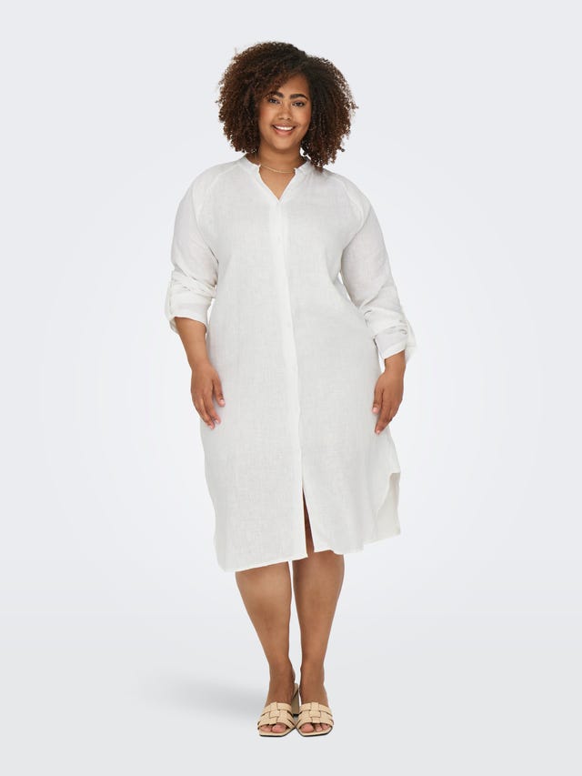 ONLY Robe midi Regular Fit Col haut Curve Manches avec revers - 15323378