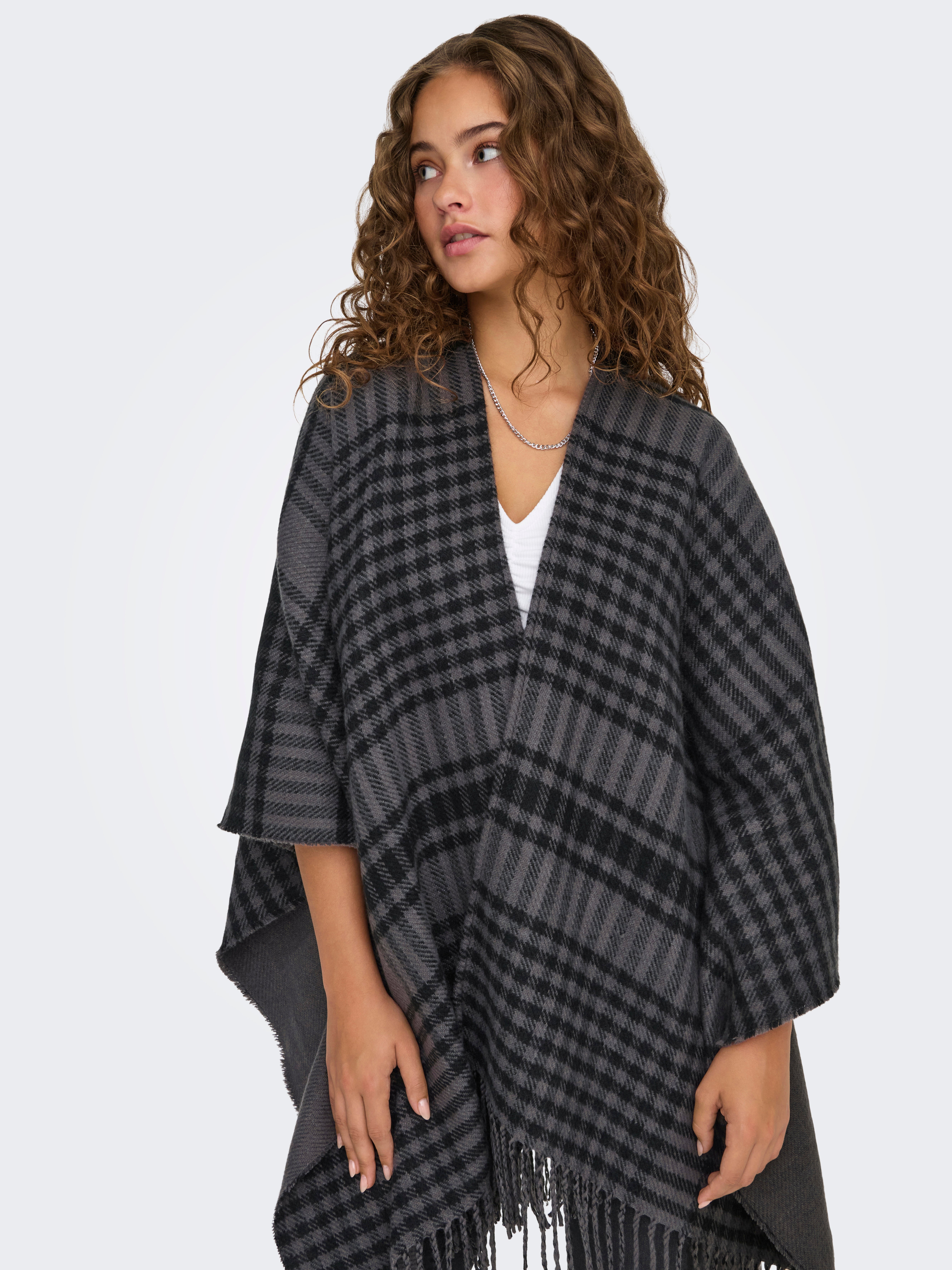 IORE イオレPONCHO COAT / CHARCOAL GRAY ONLVIOLET Ponczo | Dark Grey | ONLY®