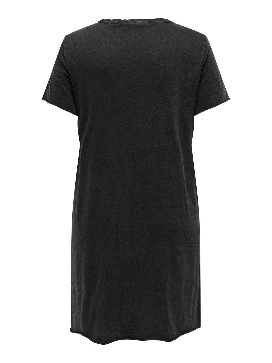 ONLY Curvy kort kjole med print -Black - 15323526