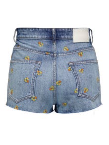 ONLY Normal geschnitten Hohe Taille Shorts -Medium Blue Denim - 15323644