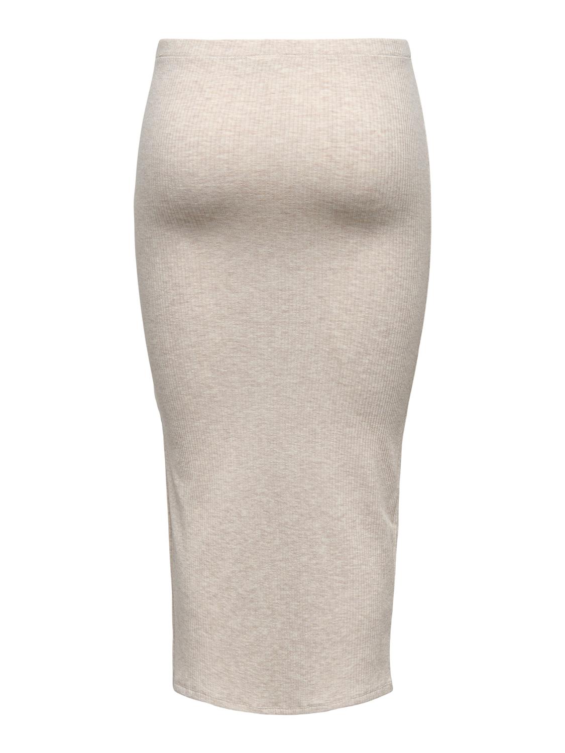 ONLY Midi nederdel i rib -Whitecap Gray - 15323655