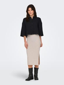 ONLY Rib midi skirt -Whitecap Gray - 15323655