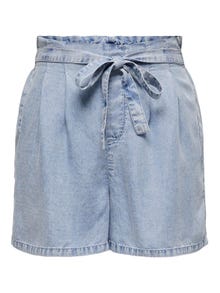 ONLY Krój regularny Wysoka talia Szorty -Light Blue Bleached Denim - 15323683