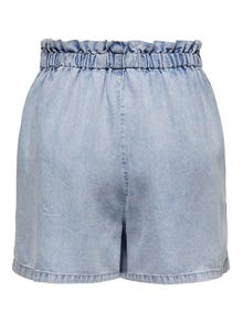 ONLY Krój regularny Wysoka talia Szorty -Light Blue Bleached Denim - 15323683