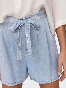 ONLY Normal geschnitten Hohe Taille Shorts -Light Blue Bleached Denim - 15323683