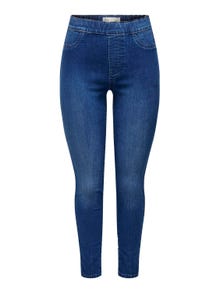 ONLY Jeggings Slim Fit Taille haute -Medium Blue Denim - 15323718