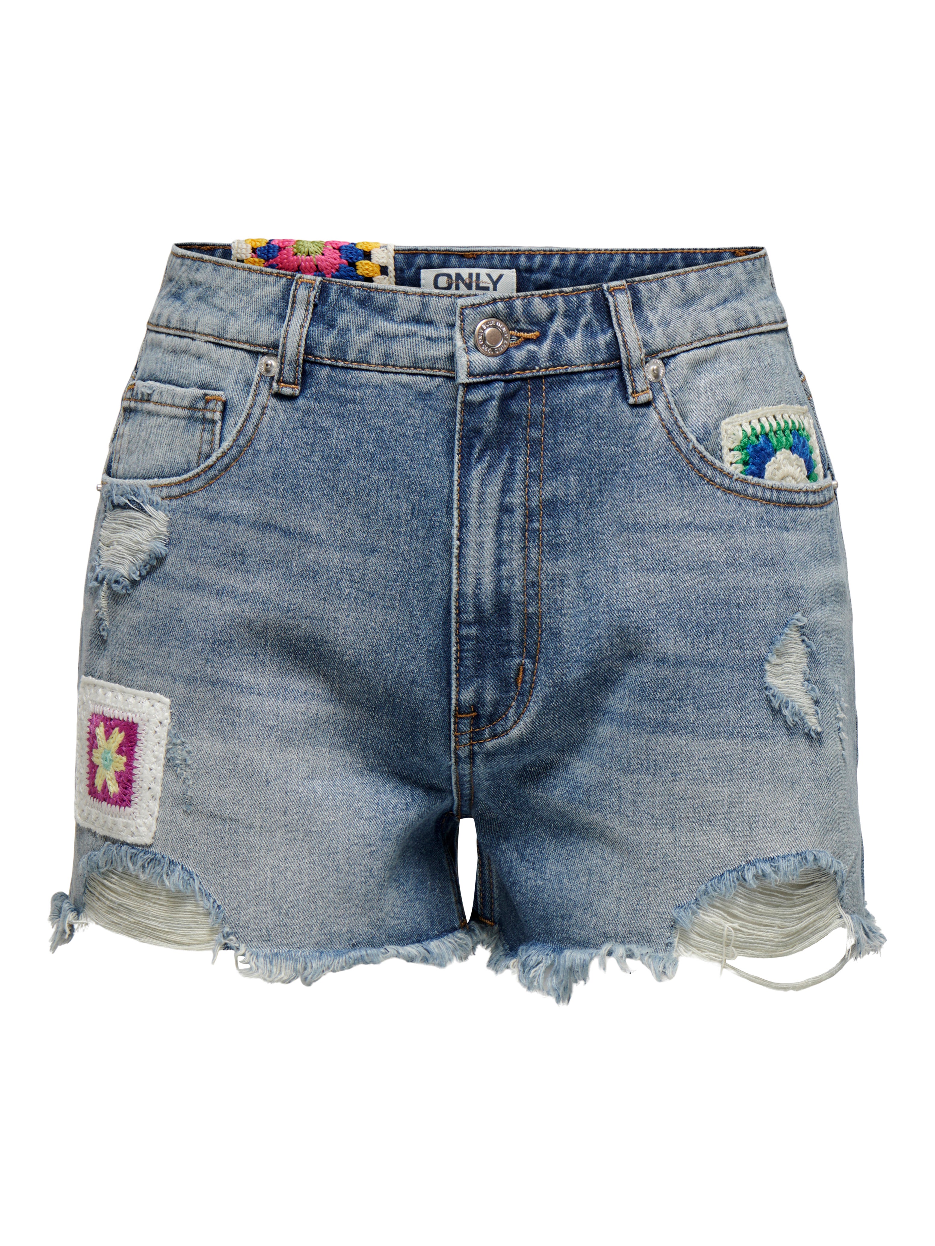ONLZUMA Hohe Taille Normal geschnitten Shorts | Mittelblau | ONLY®