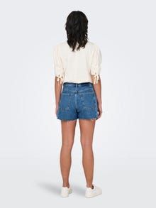 ONLY Regular fit Mid waist Gescheurde zomen Shorts -Medium Blue Denim - 15323765