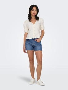 ONLY Regular Fit Mid waist Ripped hems Shorts -Medium Blue Denim - 15323765