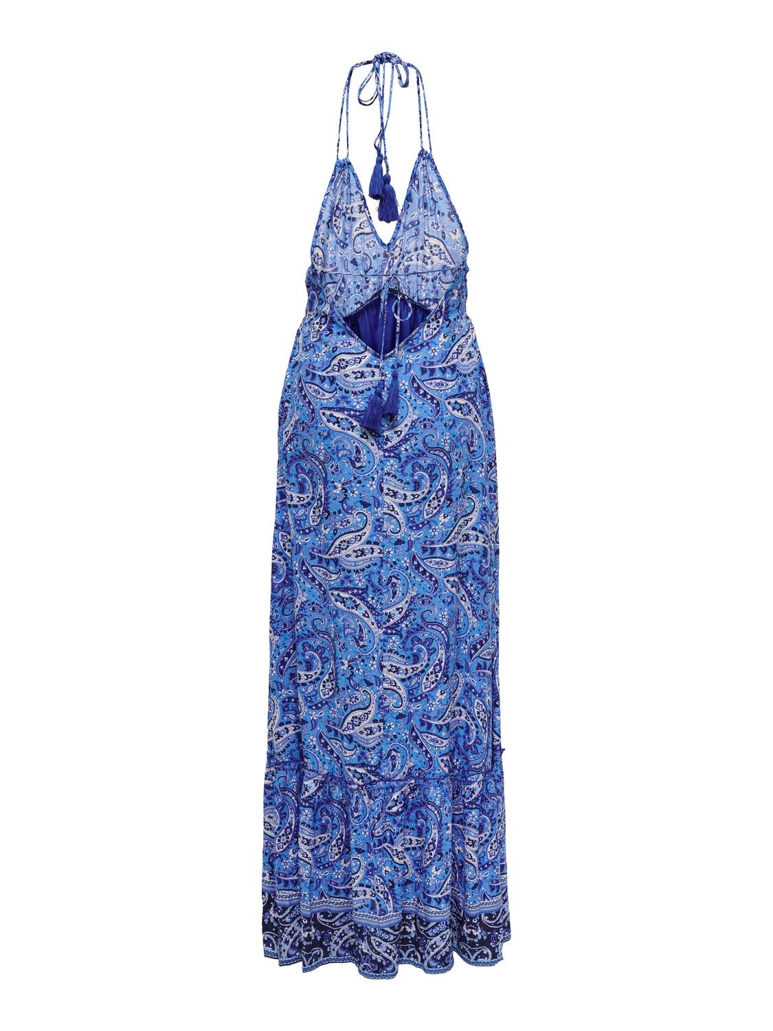 ONLY Normal passform Halterneck Lång klänning -Azure Blue - 15323797