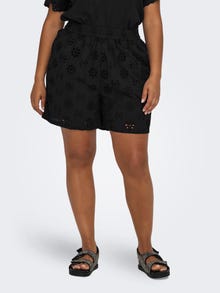 ONLY curvy Lace detailed shorts -Black - 15323903