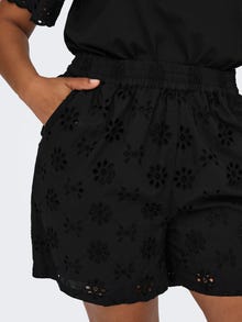 ONLY curvy Lace detailed shorts -Black - 15323903