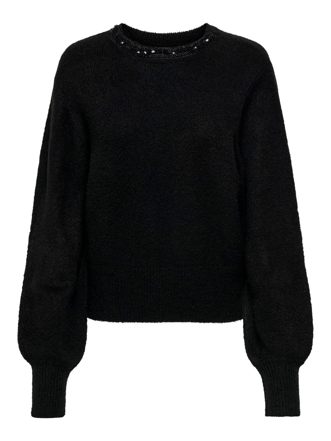 ONLY Pull-overs Col rond Manches ballons -Black - 15323962