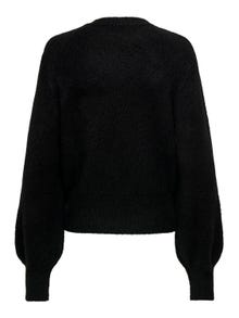 ONLY Round Neck Balloon sleeves Pullover -Black - 15323962