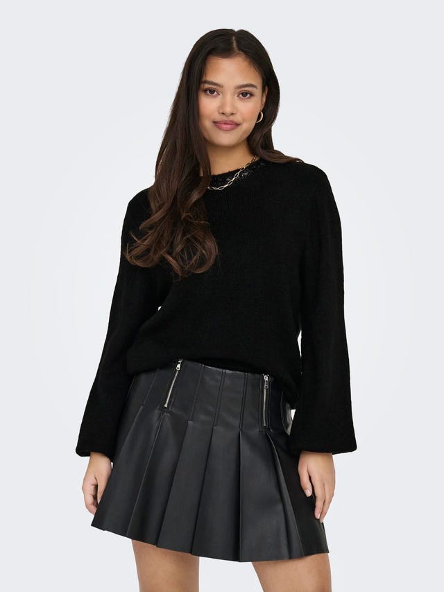 ONLY Round Neck Balloon sleeves Pullover - 15323962