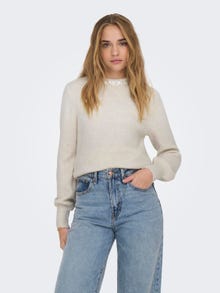 ONLY O-neck knitted pullover -Pumice Stone - 15323962
