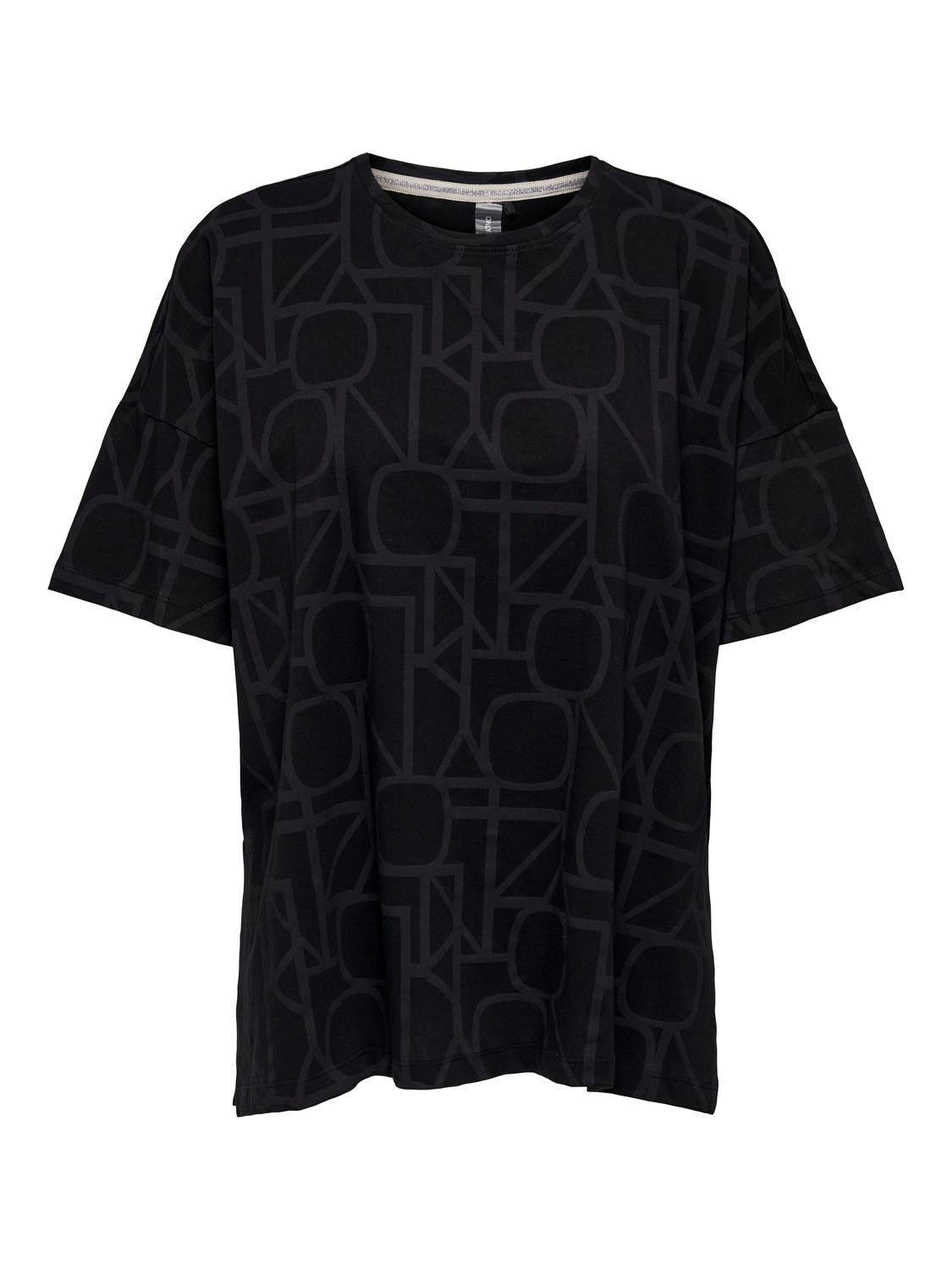 ONLY Oversized fit O-hals Verlaagde schoudernaden T-shirts -Black - 15323966