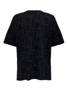 ONLY Oversized fit O-hals Verlaagde schoudernaden T-shirts -Black - 15323966