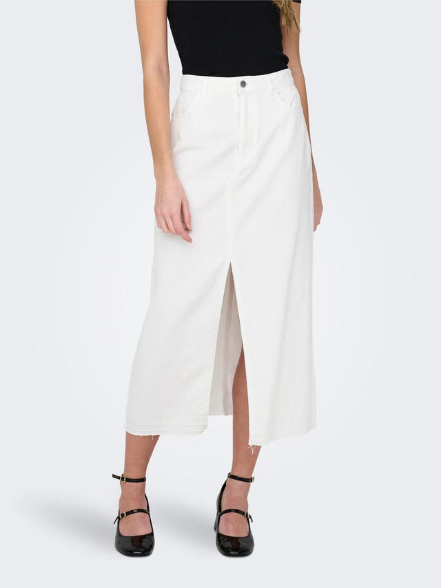 ONLY Midi denim skirt with slit  - 15323972