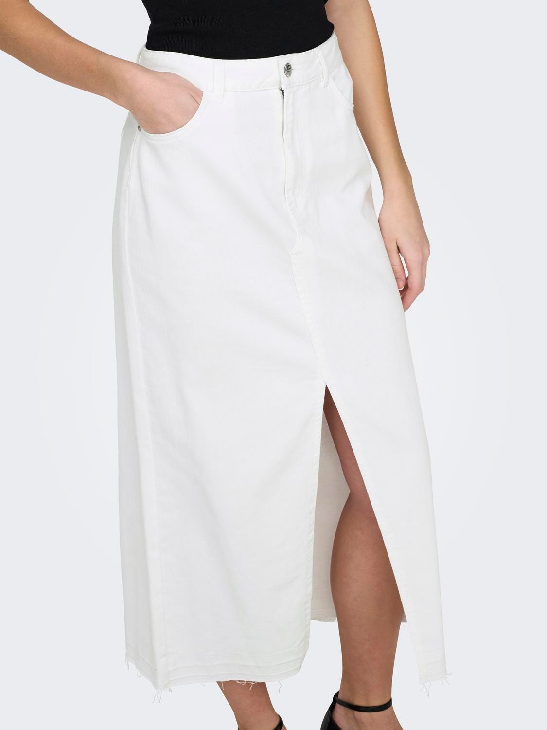 ONLY Lång kjol -White - 15323972