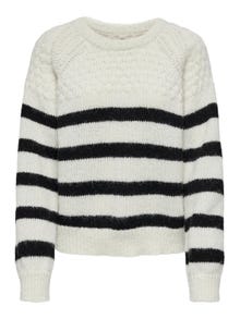 ONLY O-neck knitted pullover -Cloud Dancer - 15323980