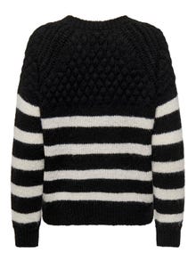 ONLY O-neck knitted pullover -Black - 15323980