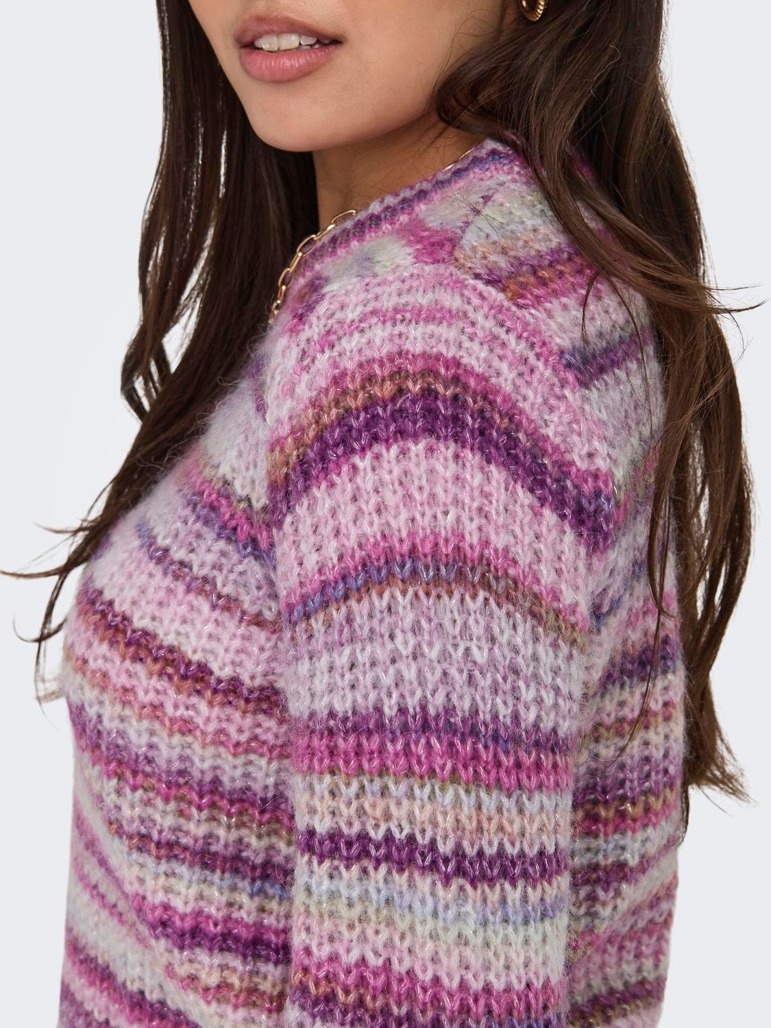 ONLY O-neck knit pullover -Deep Orchid - 15324080