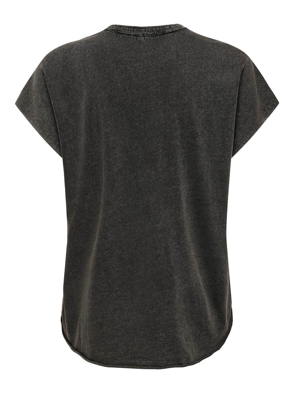 ONLY O-hals t-shirt med print -Black - 15324121