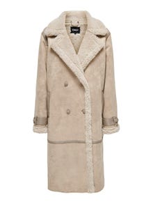 ONLY Long teddy coat -Humus - 15324137