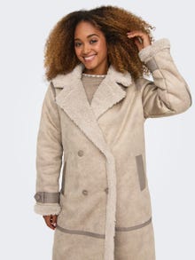 ONLY Long teddy coat -Humus - 15324137