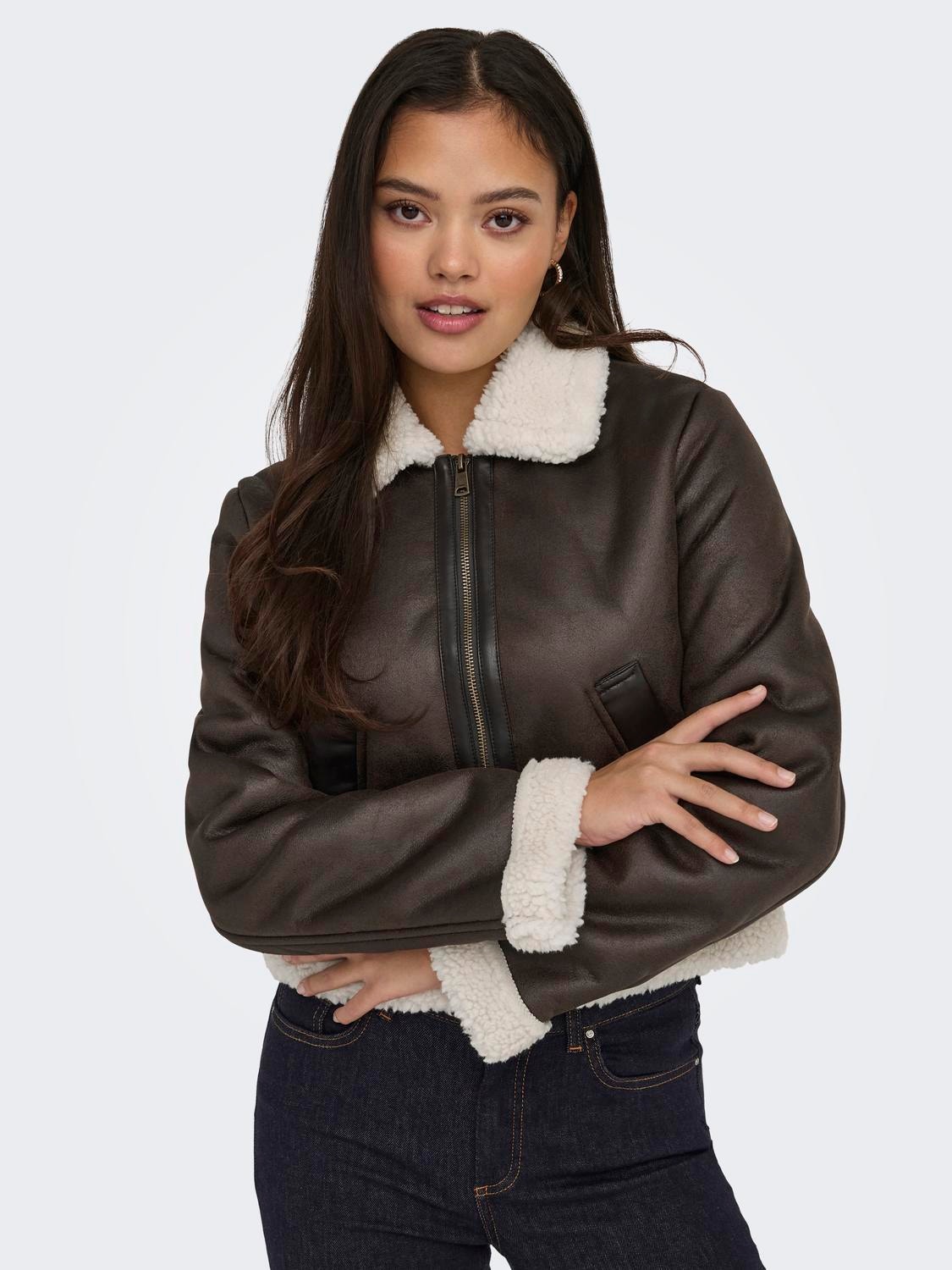 ONLY Faux leather jacket -Mole - 15324138