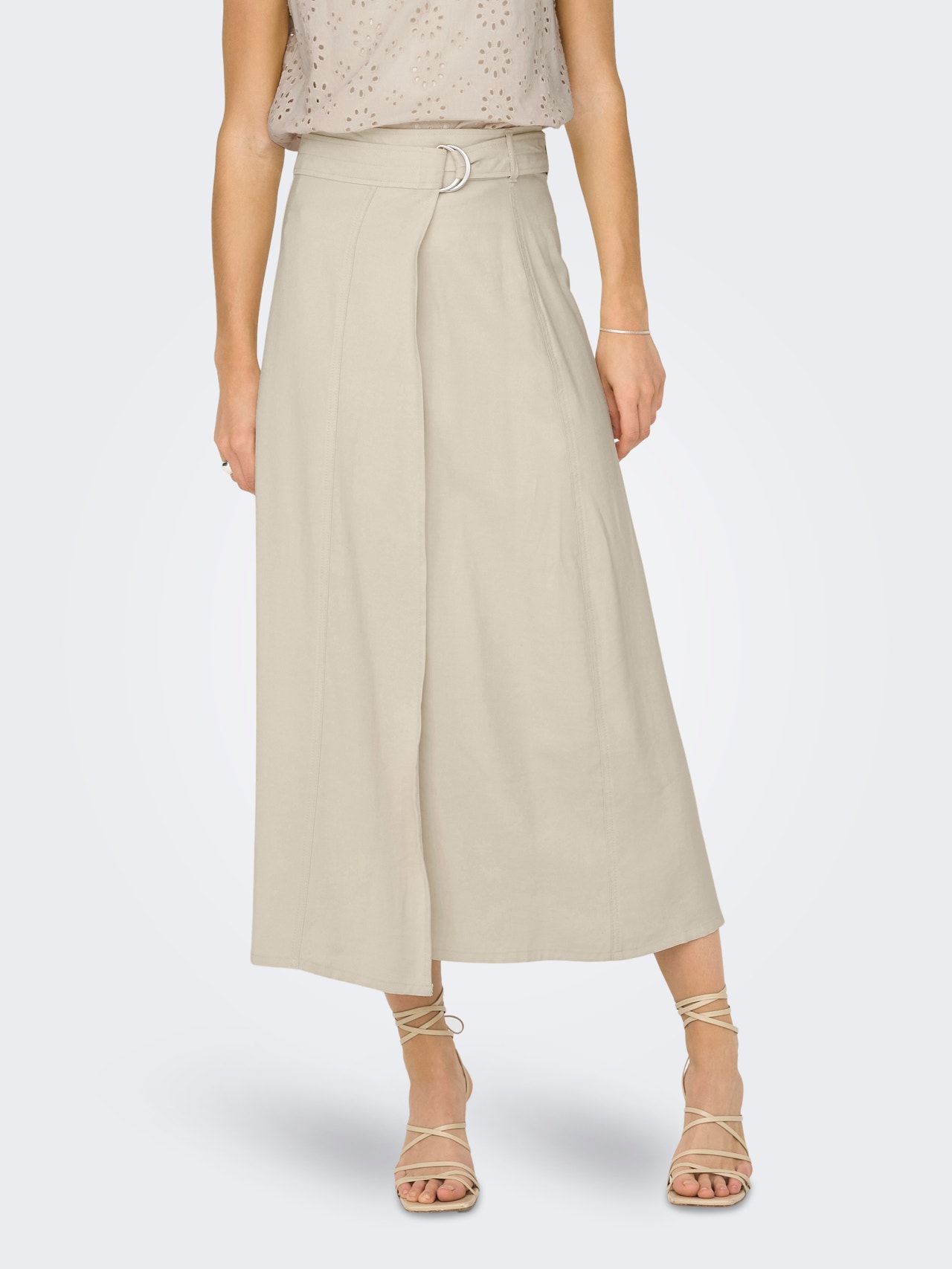 ONLY High waist Midi skirt -Sandshell - 15324259