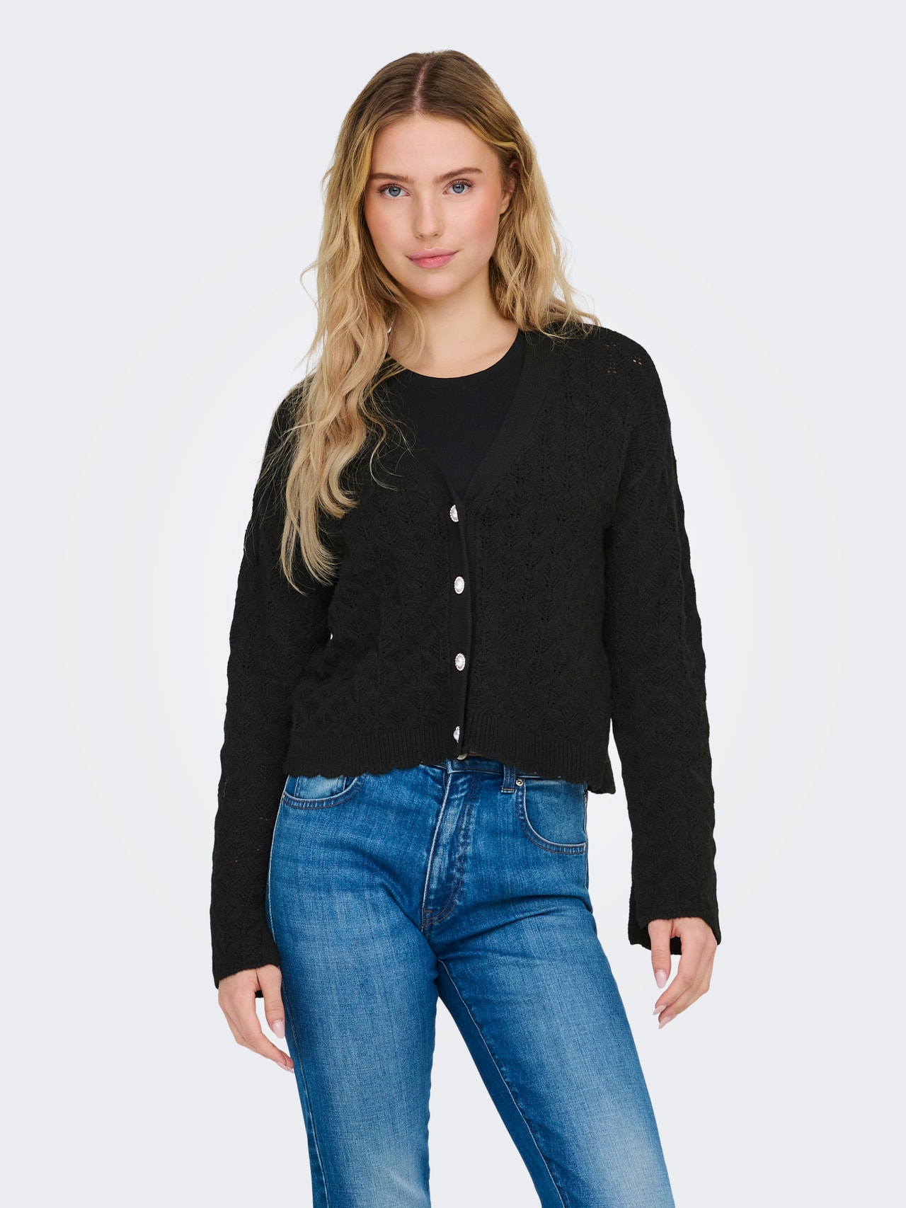 Life Cardigan Only Schwarze Strickjacke ONLY Strickjacke