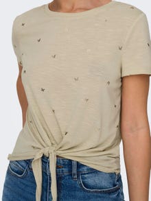 ONLY Normal geschnitten Rundhals T-Shirt -Brown Rice - 15324327