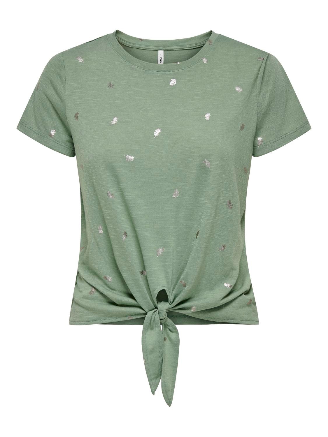ONLY Normal geschnitten Rundhals T-Shirt -Hedge Green - 15324327