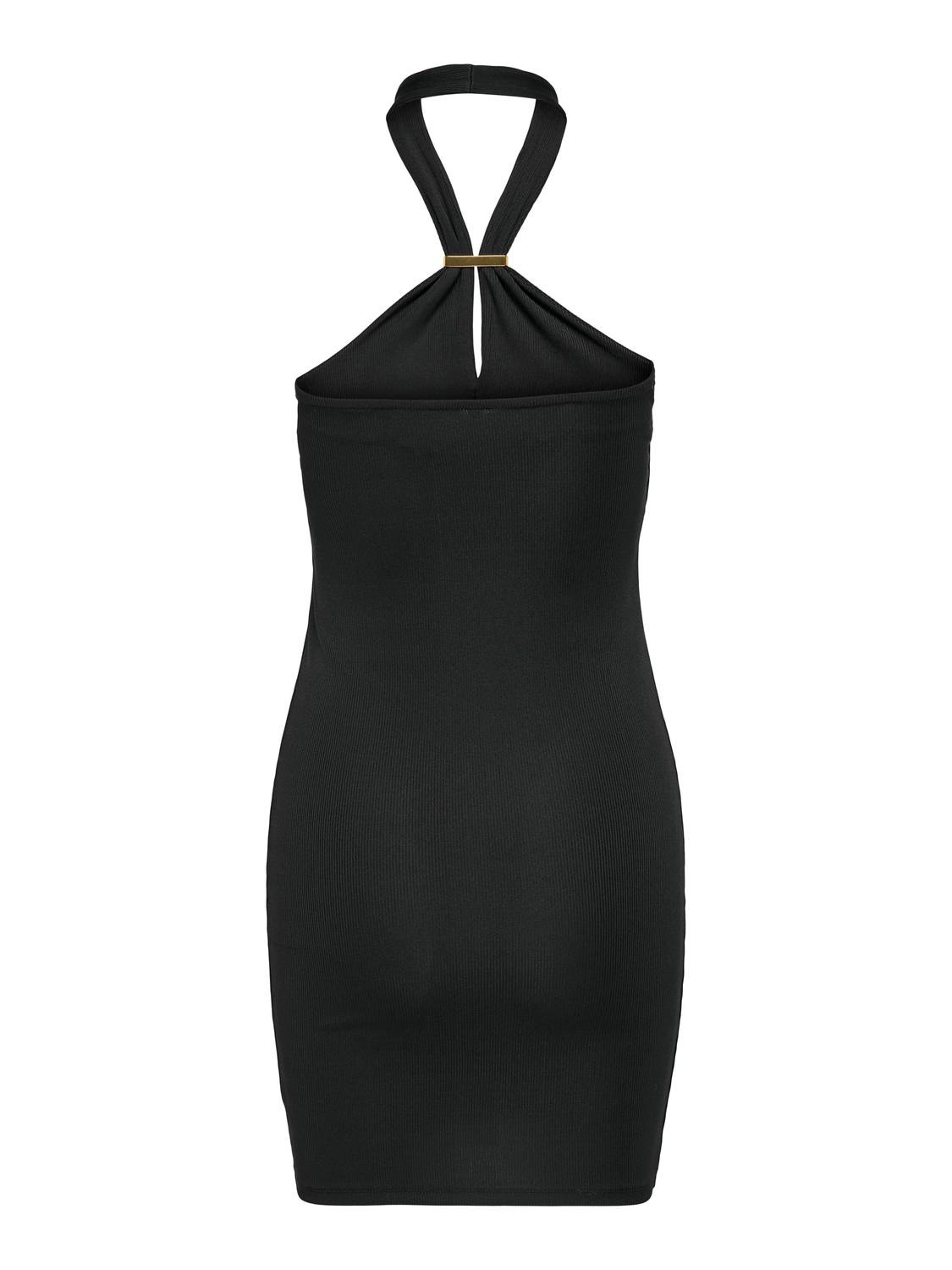 ONLY Vestido corto Corte regular Cuello halter -Black - 15324344