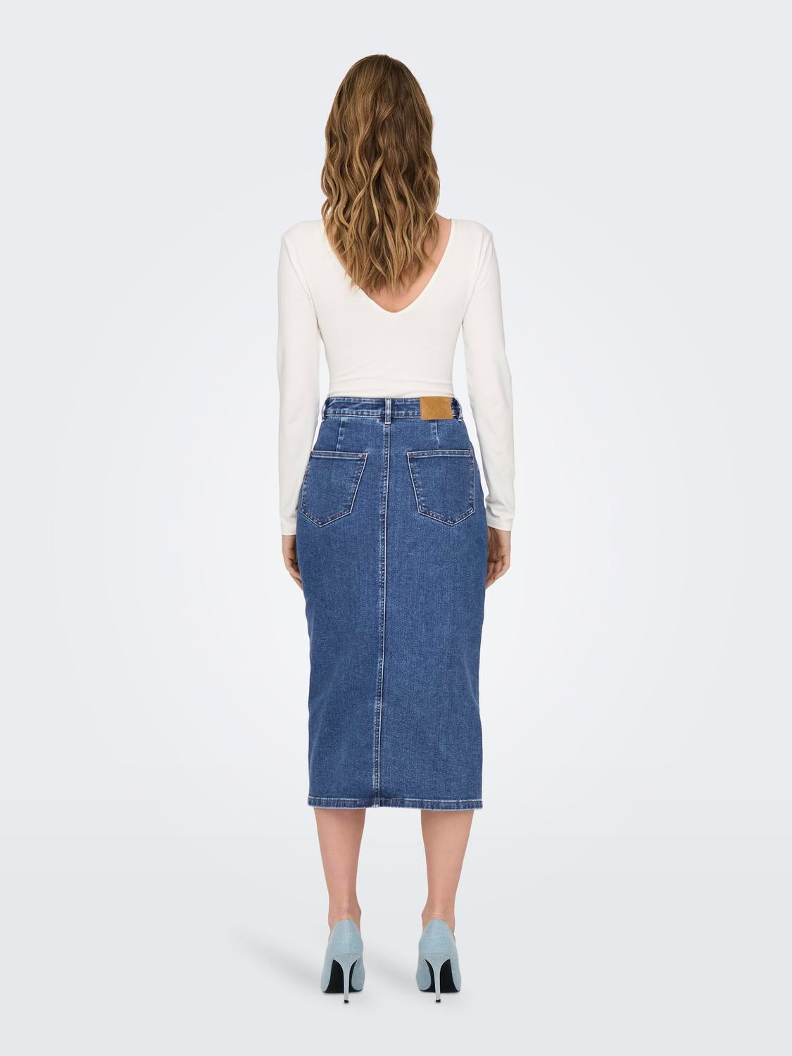 Midi jean 2024 skirt navy