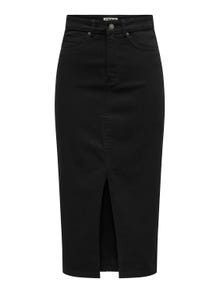 ONLY Midi denim skirt -Black Denim - 15324365